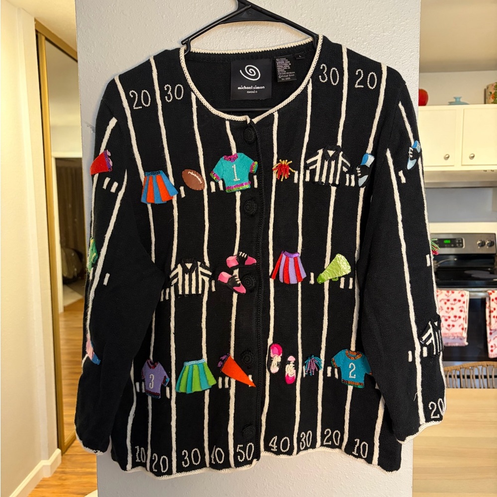 Vintage Michael Simon Football Cardigan